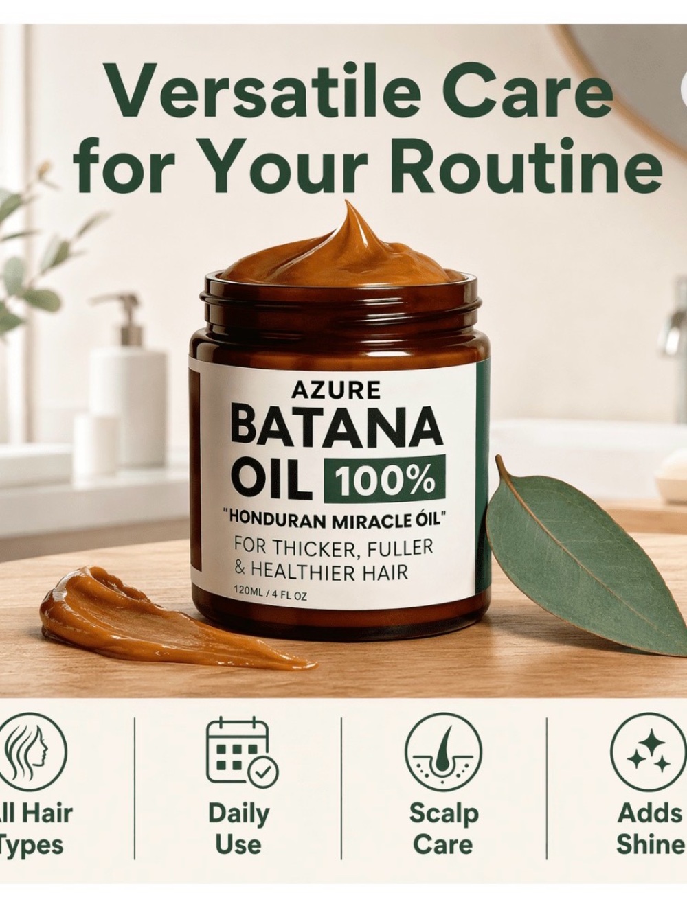 Azure - Batana Oil 100% “Honduran Miracle Oil” 120ML / 4 FL OZ - Picture 6 of 8